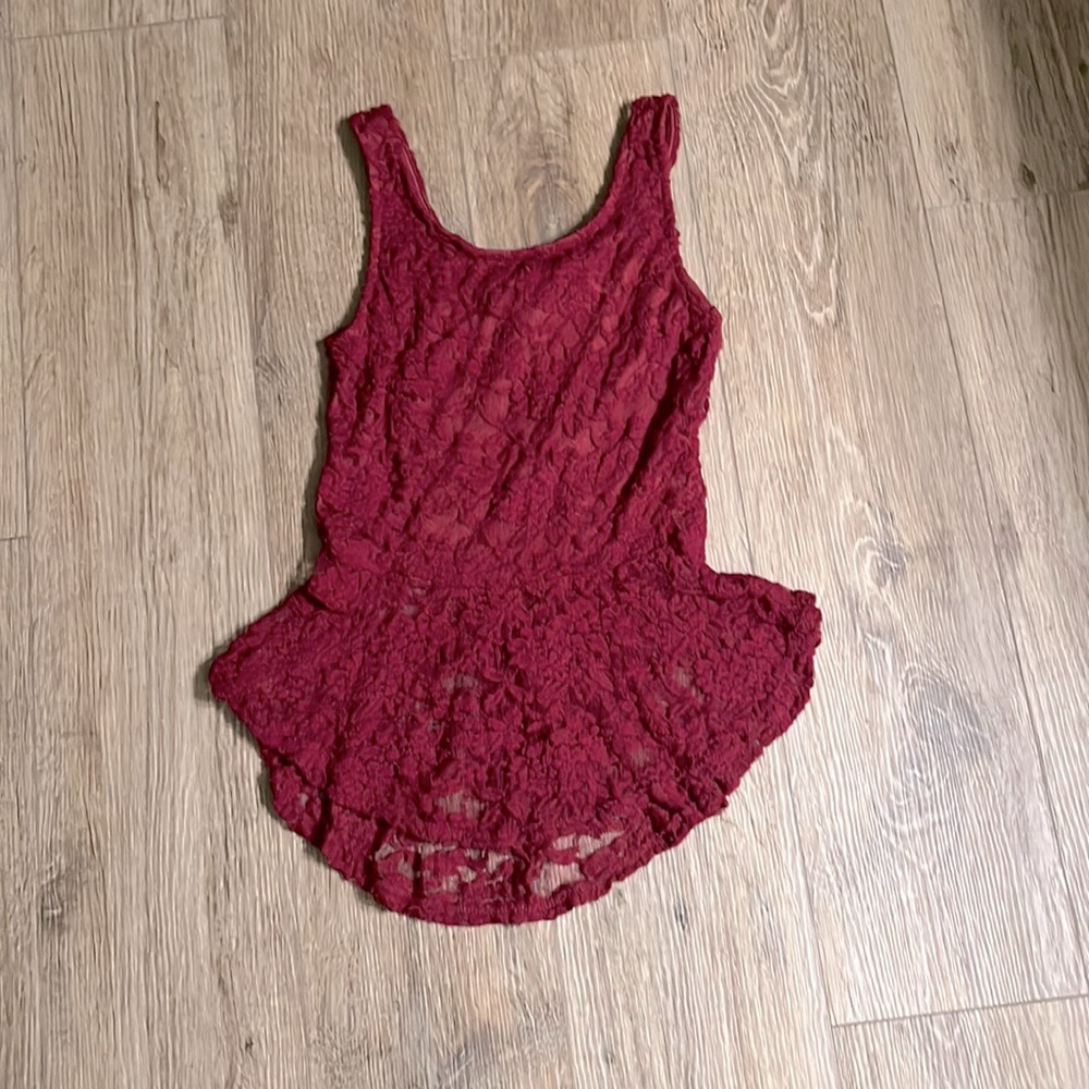 Love Culture size S burgundy lace blouse.